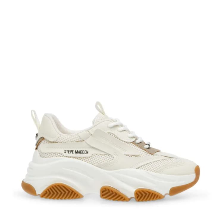 Image of Steve Madden White/Gum Possession Trainer White Female 6 223989UK