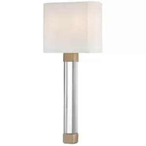 Image of Larissa 2 Light Wall Sconce Brass, Silk