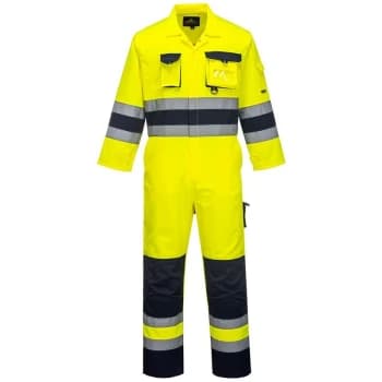 Image of Portwest - TX55YNRL - sz L Nantes Hi-Vis Coverall - Yellow/Navy