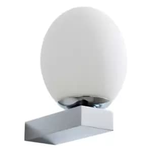 Image of Spa Aglos LED Single Globe Wall Light 3W Cool White Opal Glass and Chrome
