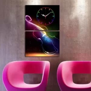 Image of 2P3040CS-149 Multicolor Decorative Canvas Wall Clock (2 Pieces)