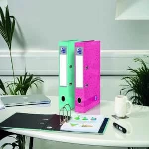 Image of Oxford 70mm Lever Arch File A4 Spots TealPink Pack of 2 400158148