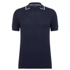 Image of Ted Baker Durdle Text Polo Shirt Mens - Blue