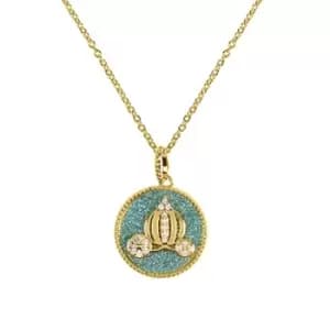 Image of Disney Princess Cinderella Gold Coloured plated Carriage Necklace CF01098YRWL-Q
