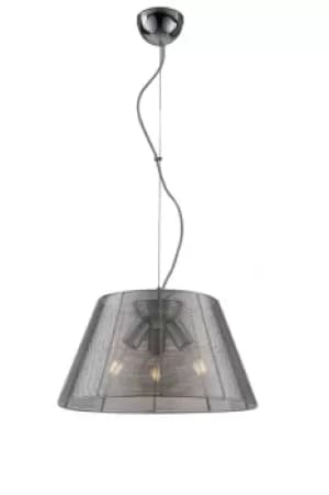 Image of SPRIZ 3 Light Dome Pendant Ceiling Light Silver 45x27cm