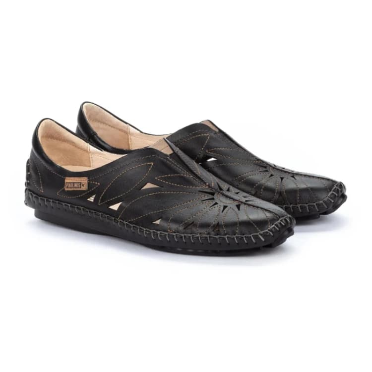 Image of Pikolinos Jerez 578-7399 Leather Womens Slip On Shoes - Black - Size:UK 4-4.5