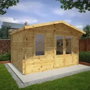 Image of Mercia 4m x 3m 34mm Wall Double Glazed Retreat Log Cabin