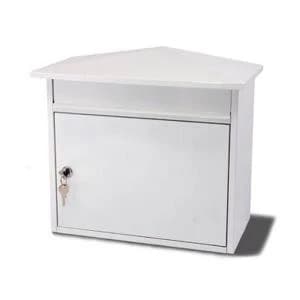 Image of G2 Mersey Post Box Wall Mounted Steel 2 Keys Fixing Kit A4 Slot White