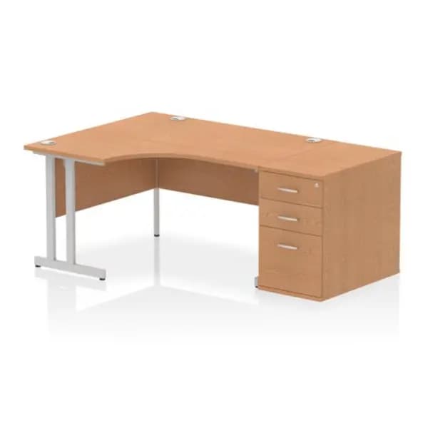 Image of Dynamic Office Solutions Impulse 1400mm Cantilever Left Crescent Desk Workstation I004266