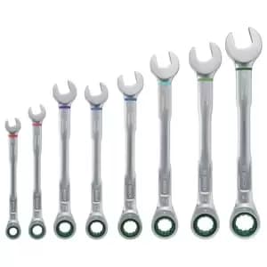 Image of Bosch 1600A027PS 8 Piece Ratchet Combination Spanner Set