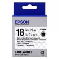 Image of Epson LK-5TBN Black on Clear Labelling Tape 18mm x 9m
