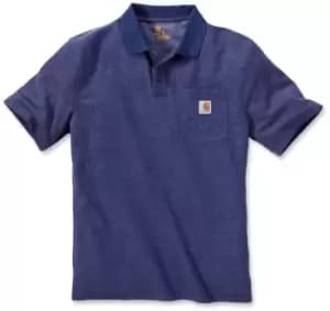 Image of Carhartt Contractors Work Pocket Polo Shirt, blue, Size XS, blue, Size XS