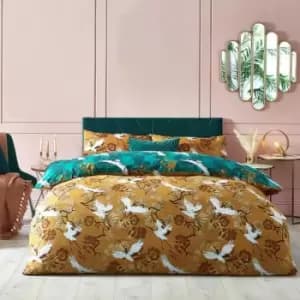 Image of Furn Demoiselle Botanical Duvet Cover Set (Double) (Mustard Yellow) - Mustard Yellow