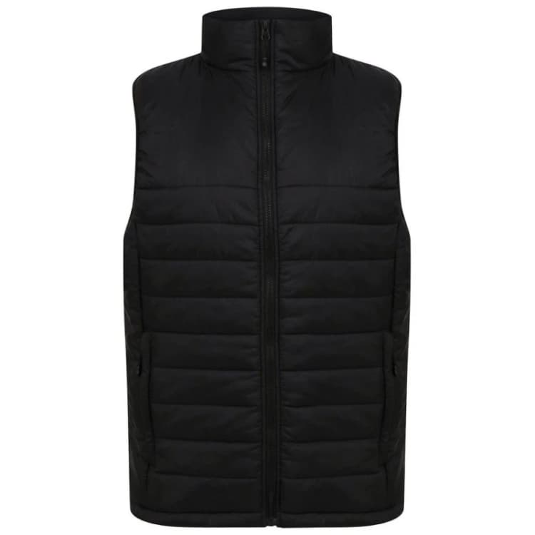 Image of Henbury Mens Pongee Padded Gilet in Black Size: XS Black Male XS