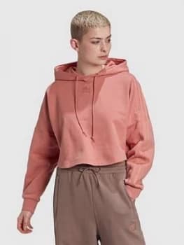Image of Adidas Originals New Neutral Cropped Hoodie - Pink