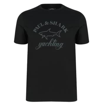 Image of Paul And Shark Tonal Printed T Shirt - Black