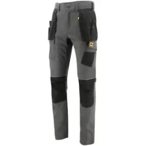 Image of Caterpillar Mens Stretch Cut Pocket Slim Work Trousers (38R) (Dark Shadow/Black) - Dark Shadow/Black