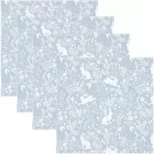Image of William Morris - Forest Life Blue Pack Of 4 Napkins