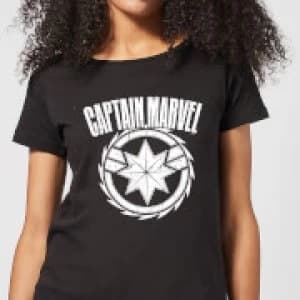 Image of Captain Marvel Logo Womens T-Shirt - Black