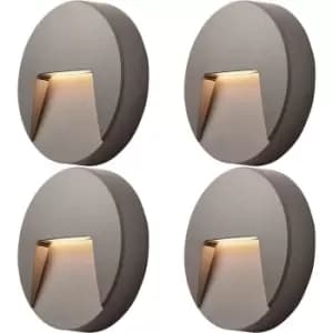 Image of 4 PACK Round Outdoor IP65 Pathway Guide Light - Indirect CCT LED - Grey ABS
