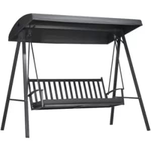 Image of 3-Seat Garden Swing Chair, Outdoor Canopy Swing Glider with Removable Cushion - Dark Grey