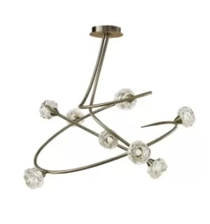 Image of Maremagnum Semi Flush Ceiling 8 Light G9, Antique Brass