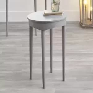 Image of Dark Grey Pine Wood Round Occasional Table