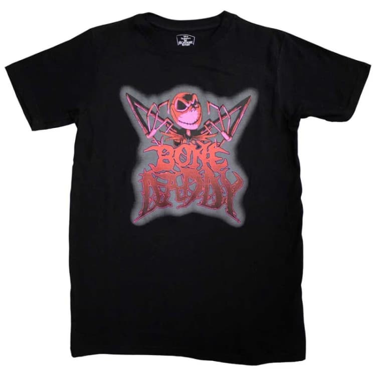 Image of Disney The Nightmare Before Christmas Bone Daddy T Shirt Black unisex