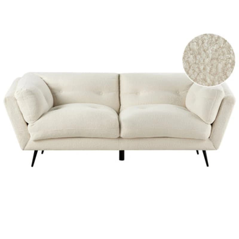Image of Beliani Sofa 3 Seater Lenvik Boucle White