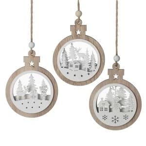 Image of White Wooden Hangers With Beads (Set of 3)