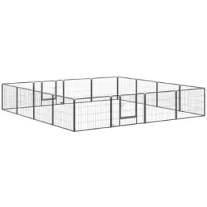 Image of PawHut Heavy Duty Dog Pen with 2 Doors, 16 Panels Dog Playpen, Portable Puppy Pen for Indoors, Outdoors, 60H cm