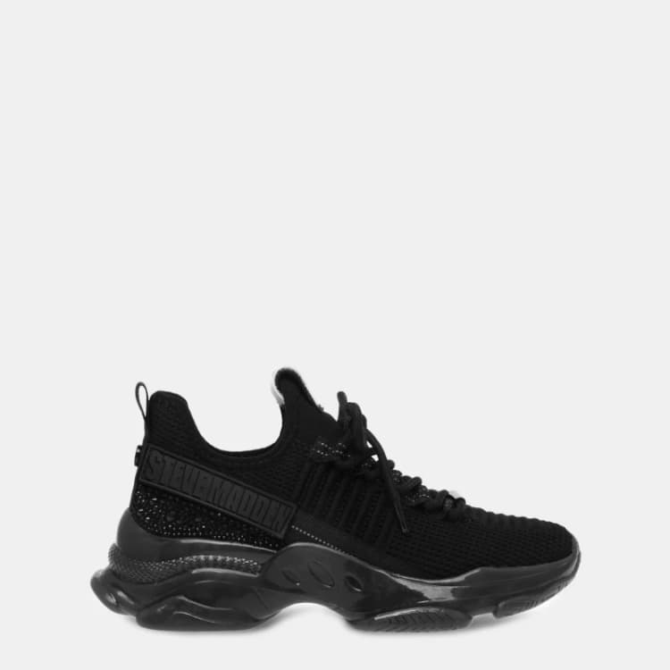 Image of Steve Madden Womens Maxilla Low-Top Runners Black female 3 (36)
