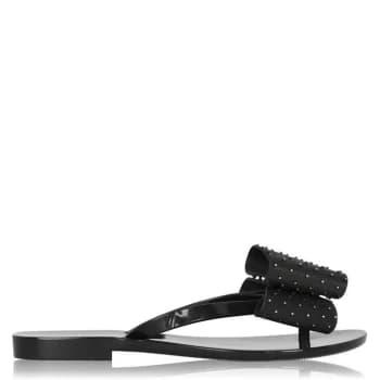 Image of Vivienne Westwood X Melissa Harmonic Dot Double Bow Flip Flop - Black
