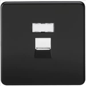Image of KnightsBridge Screwless Matt Black RJ45 Network Outlet Wall Socket