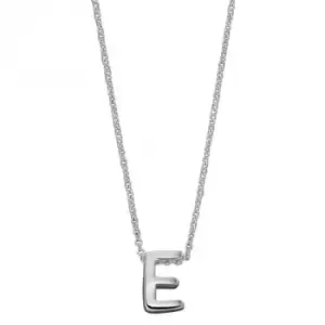 Image of Initial E Plain Silver Initial Necklace N4432
