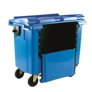Image of 660L Grey Wheelie Bin With Drop Down Front - 1200 x 1350 x 770mm