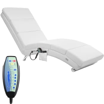 Image of Chaise Lounge London White with Massage & Heating Function