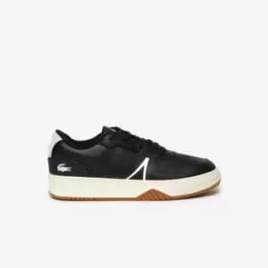 Image of Mens L001 Lacoste Leather Popped Heel Trainers Size 11 UK Black & Off White