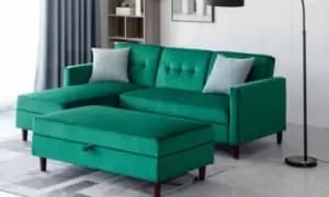 Image of Furniture: Reversible Corner Sofa Bed with Torage Chaise and Tray