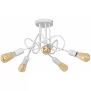 Image of Helam Oxford Multi Arm Semi Flush Ceiling Light White 50cm