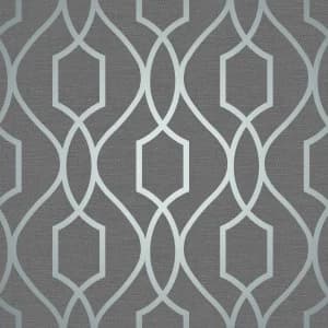 Image of Fine Decor Fine Decor Trellis Wallpaper / Slate
