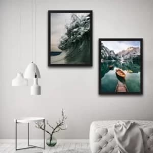 Image of Serenity Set Multicolor Decorative Framed Painting (2 Pieces)
