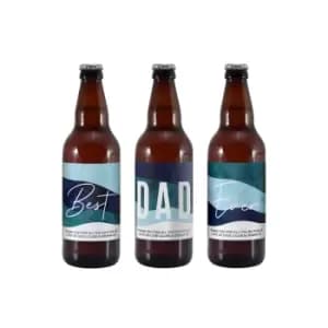 Image of Personalised Set of Three Stripey Dad Beers