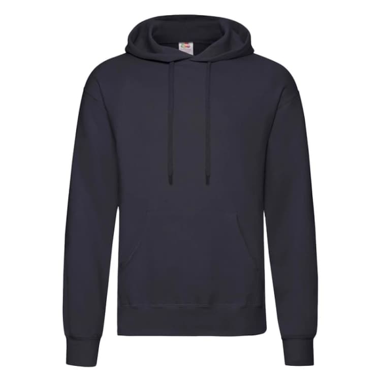 Image of Fruit Of The Loom Fruit of the Loom Men Cotton Hoodie in Mid Navy Size: Medium Mid Navy M Male 5063693918514