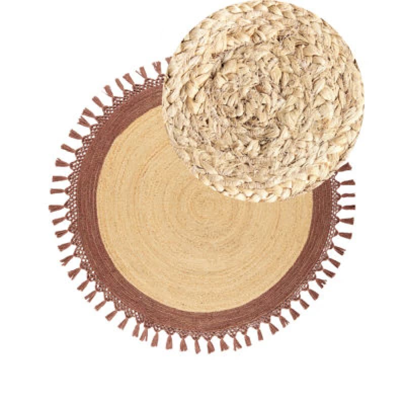 Image of Beliani Boho Rug Marts Brown 140 Cm Jute