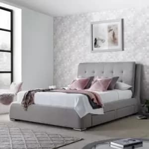 Image of Soho Grey Fabric 4 Drawer Storage Bed Kingsize