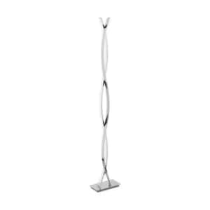 Image of Floor Lamp Light Chrome Shade White Plastic Pedal Switch Bulb LED 4x9W Inc