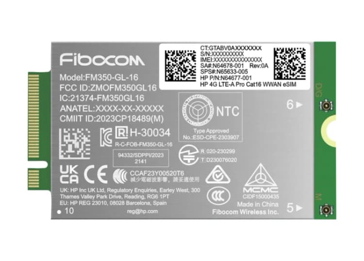 Image of HP 4G LTE-A Pro Cat16 WWAN interface cards/adapter