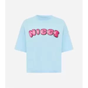 Image of Nicce Caddel Crop T Shirt - Blue