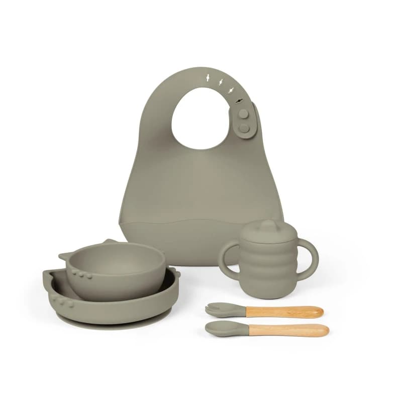 Image of Ickle Bubba 6 Piece Silicone Feeding Set - Green Green One Size